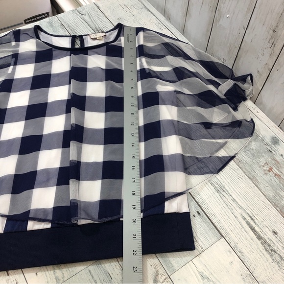 Anthropologie Postmark Elsie Gingham Poncho/Cape Top Small - Picture 10 of 11